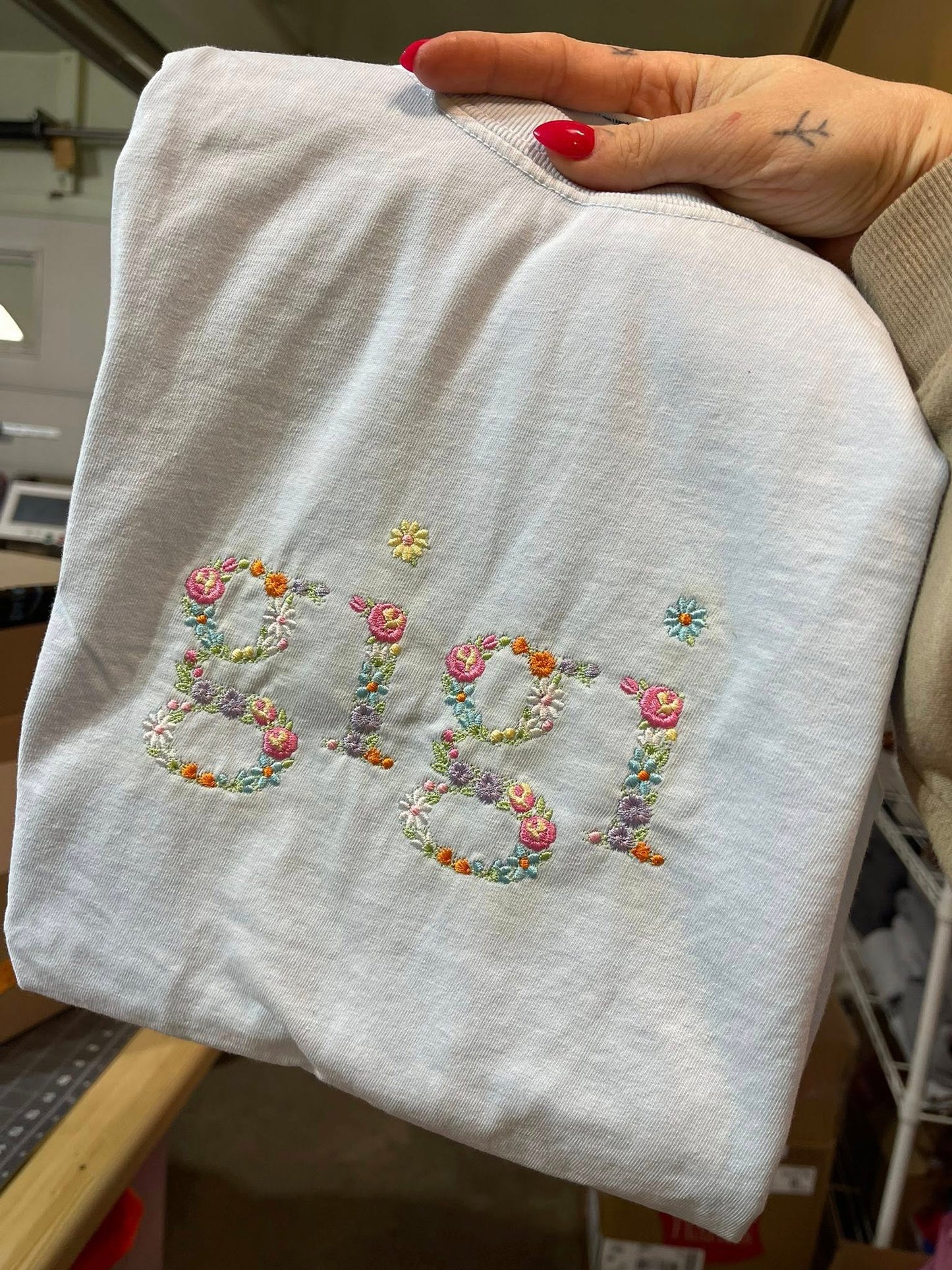 PREORDER: Floral Embroidered Saying Tee (Ships on or before May 1)