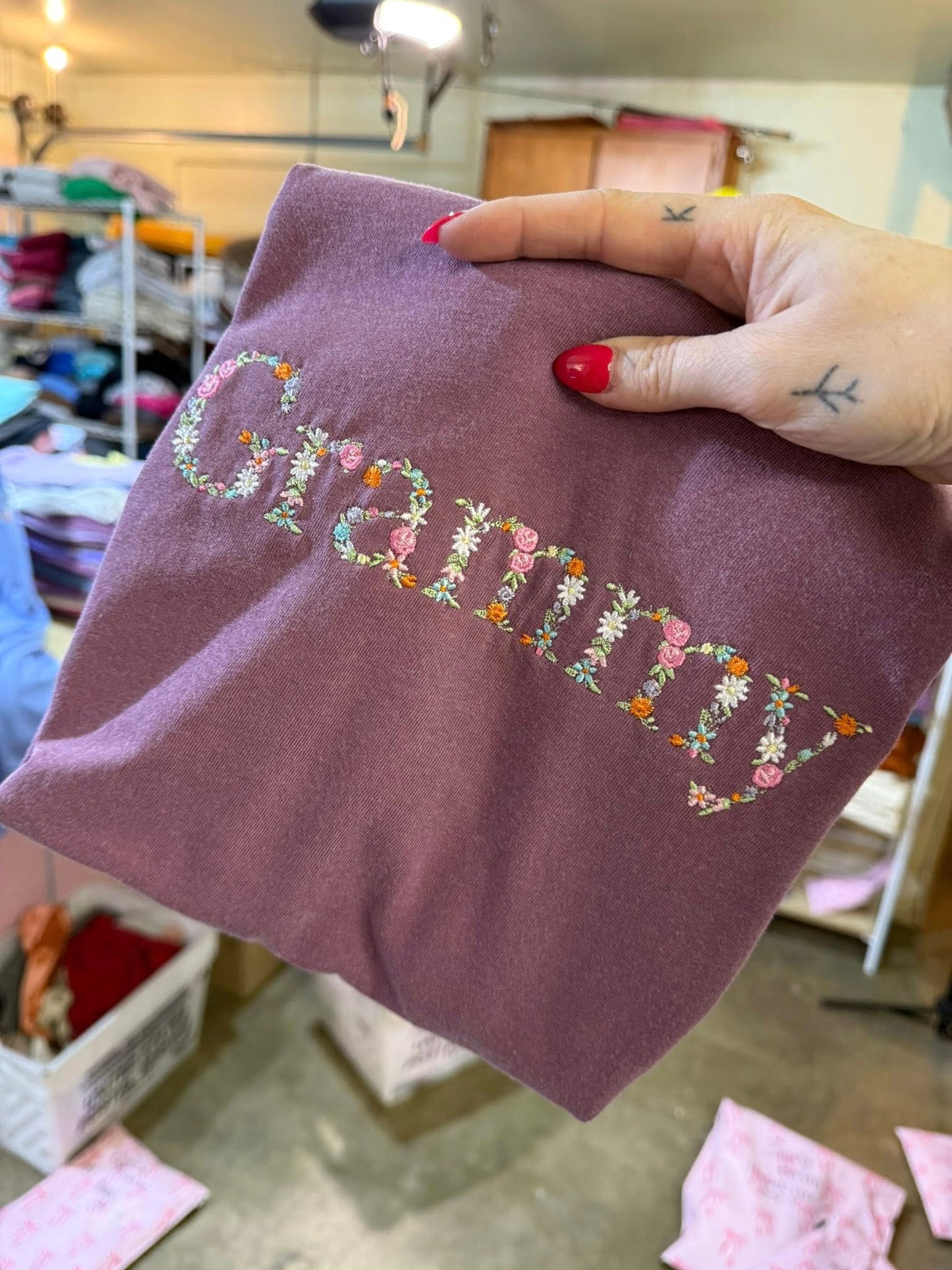 PREORDER: Floral Embroidered Saying Tee (Ships on or before May 1)