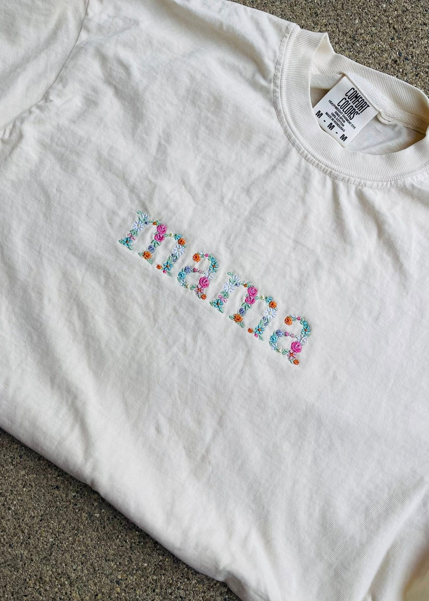 PREORDER: Floral Embroidered Saying Tee (Ships on or before May 1)