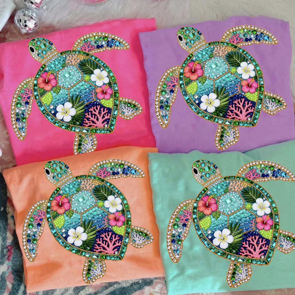 Faux Jewel Turtle Tee