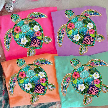Faux Jewel Turtle Tee