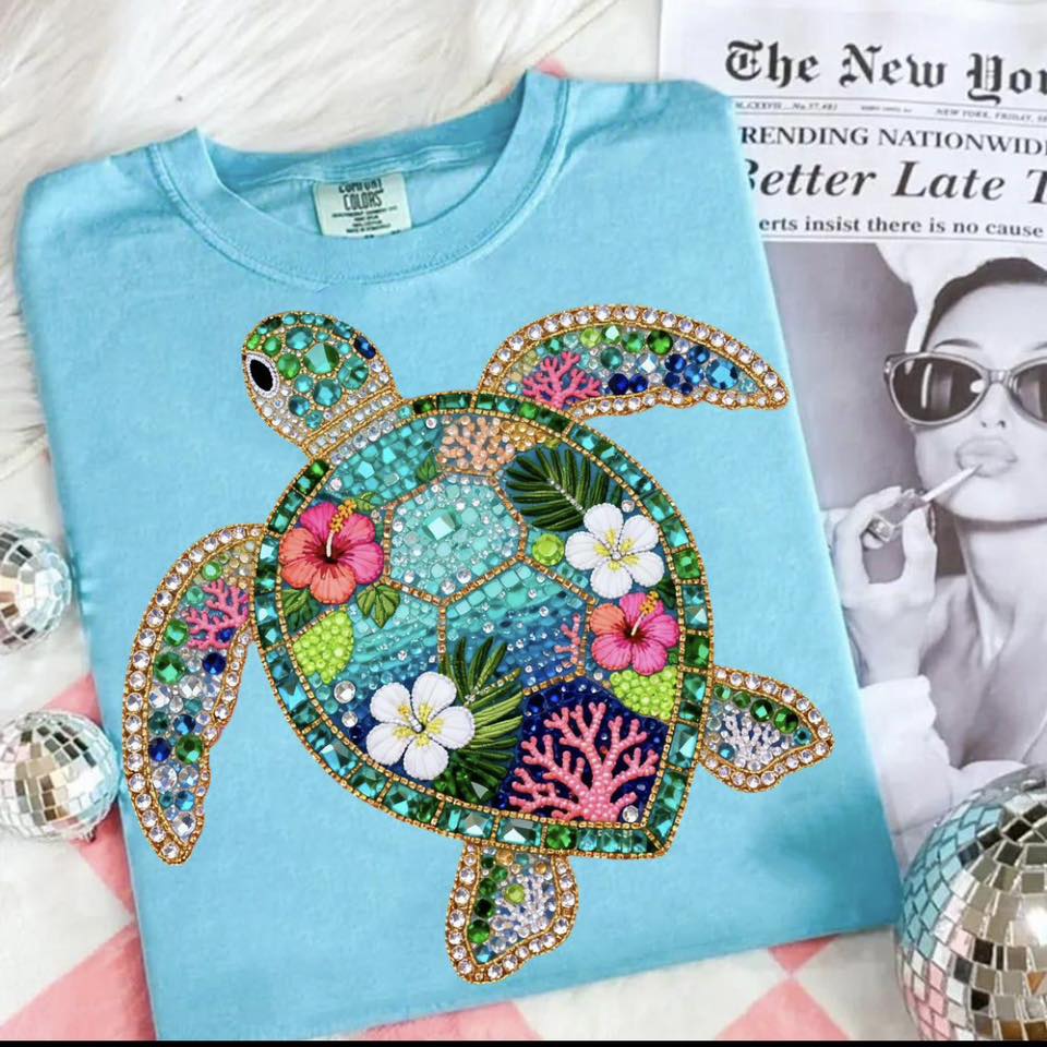 Faux Jewel Turtle Tee