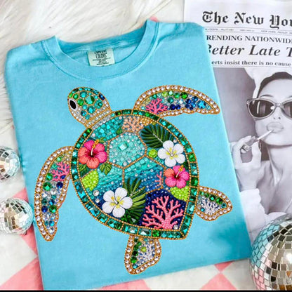 Faux Jewel Turtle Tee