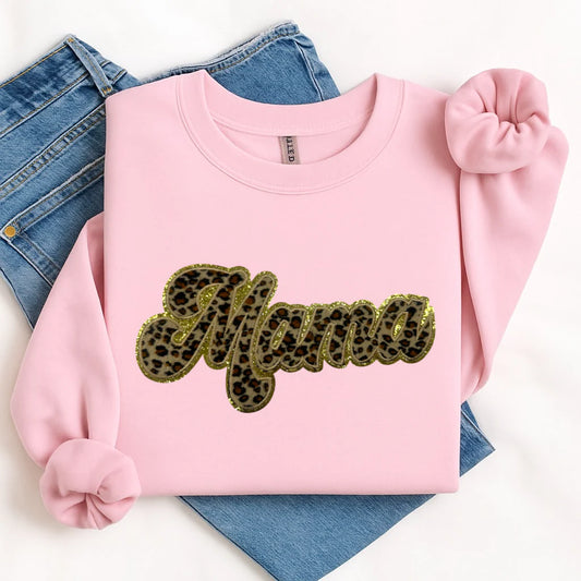 Chenille Patch - leopard MAMA Crewneck