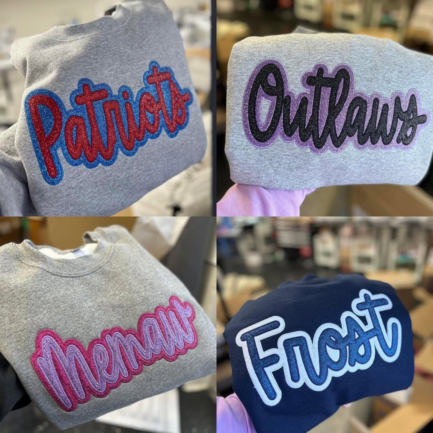 PREORDER: Stacked Glitter Spirit Sweatshirts (Ships Week of 9/7)