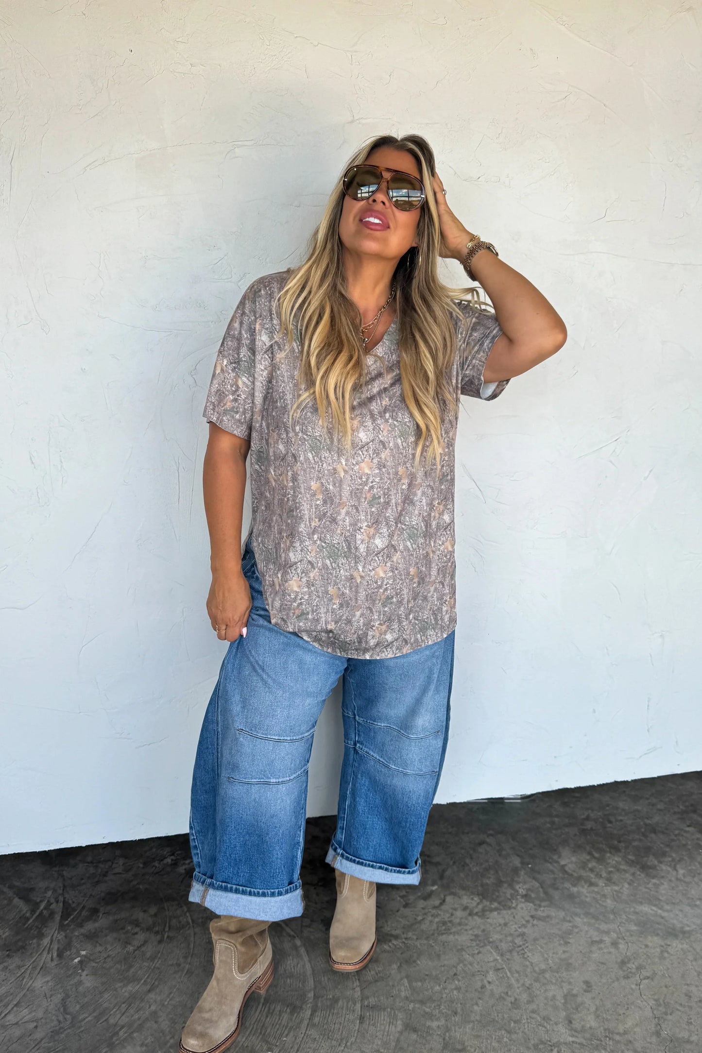 PREORDER: Joey V-Neck Washed Cotton Boyfriend Tee (Ships Week of 12/8)