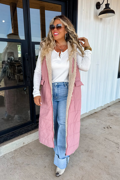 PREORDER: Reversible Sherpa Puffer Vest (Ships Week of 12/15)