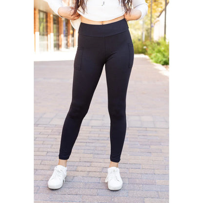 The Charlie - Black Full Length Leggings with Pockets