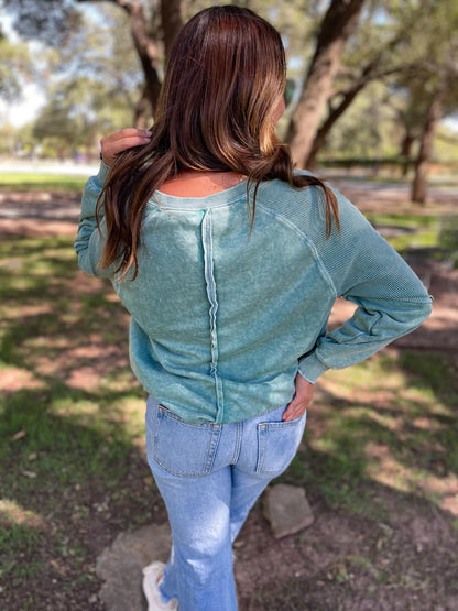 PREORDER: Best Selling Elliott Exposed Seam Sweatshirt in Five Colors (Ships 2-3 Weeks)