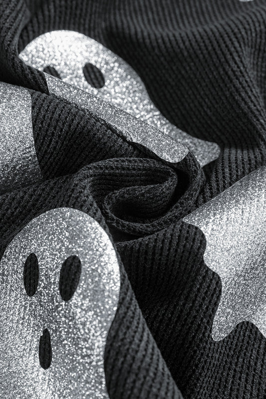 PREORDER: Halloween Ghost Corded Loose Sweatshirt(Ships 21-28 Business Days)