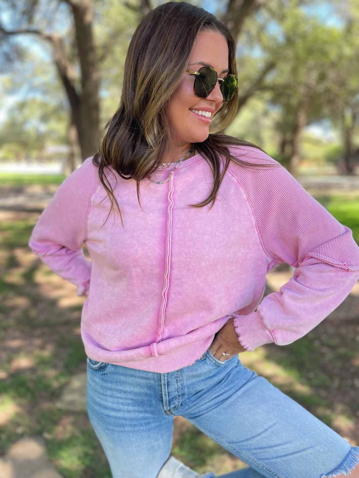 PREORDER: Best Selling Elliott Exposed Seam Sweatshirt in Five Colors (Ships 2-3 Weeks)