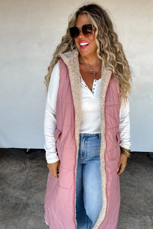 PREORDER: Reversible Sherpa Puffer Vest (Ships Week of 12/15)