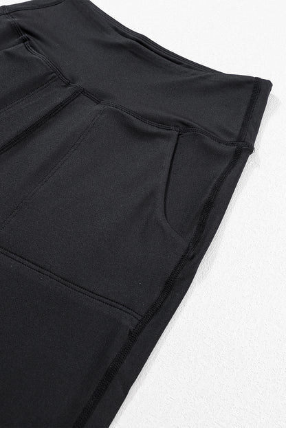 PREORDER: Black Exposed Seam High Waist Pocketed Joggers (Ships 3-4 Weeks)