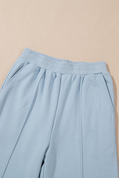 PREORDER: Sky Blue Half Zip up Pullover Active Top and Joggers Set (Ships 3-4 Weeks)