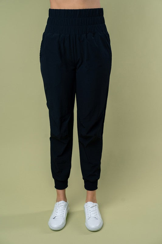 High Waisted Solid Knit Joggers