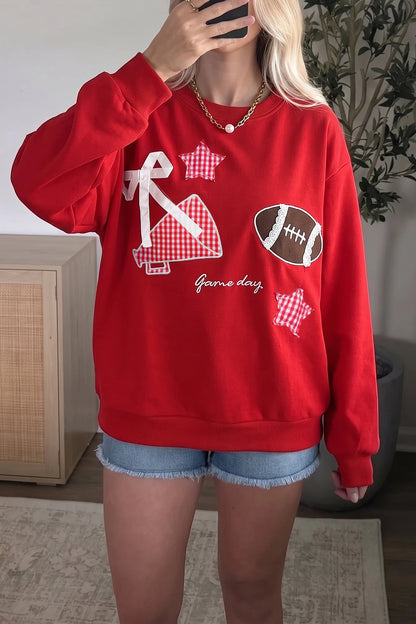 PREORDER: Red Gameday Patch Sweatshirt (Ships 28-35 Business Days)