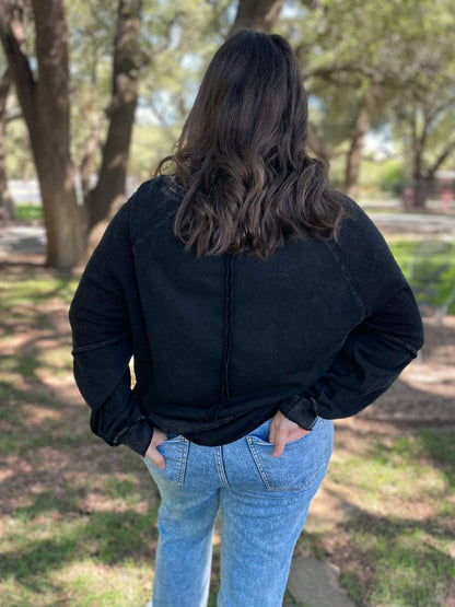 PREORDER: Best Selling Elliott Exposed Seam Sweatshirt in Five Colors (Ships 2-3 Weeks)