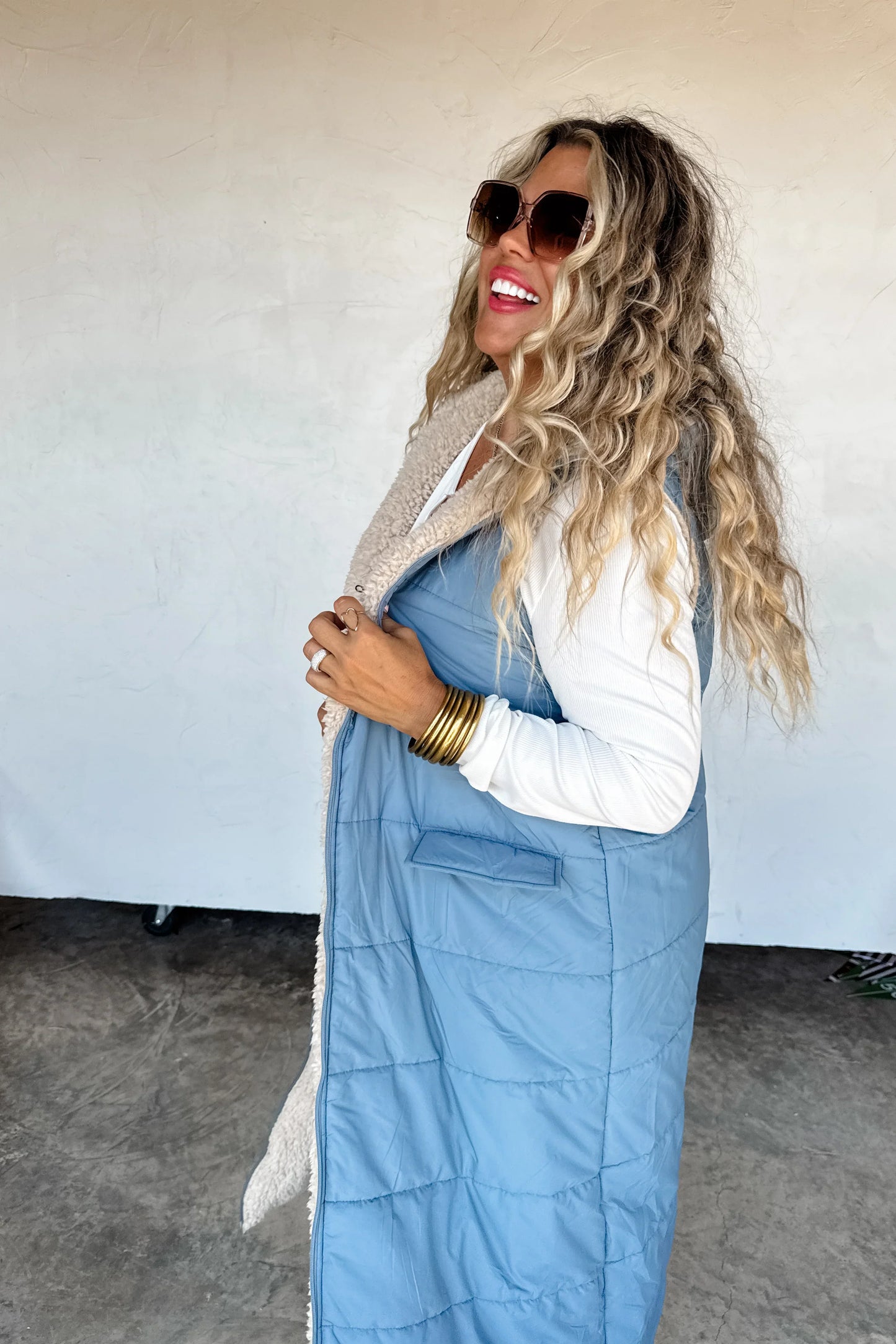 PREORDER: Reversible Sherpa Puffer Vest (Ships Week of 12/15)