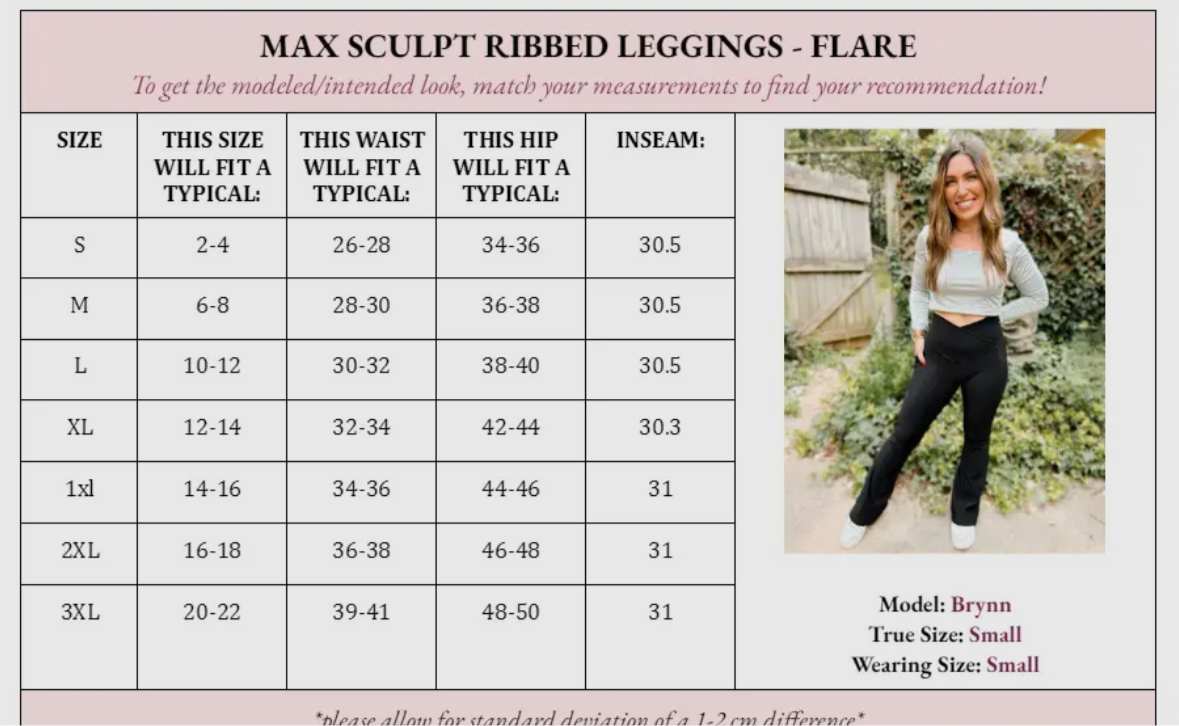 Max Sculpt Ribbed Leggings - Flare