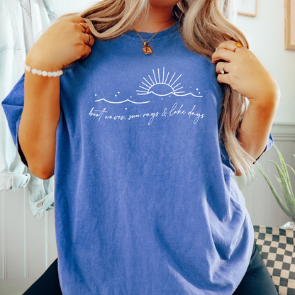 Boat Waves Sun Rays Lake Days Tee/Tank