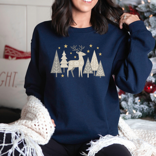 Boho Christmas Trees Crewneck