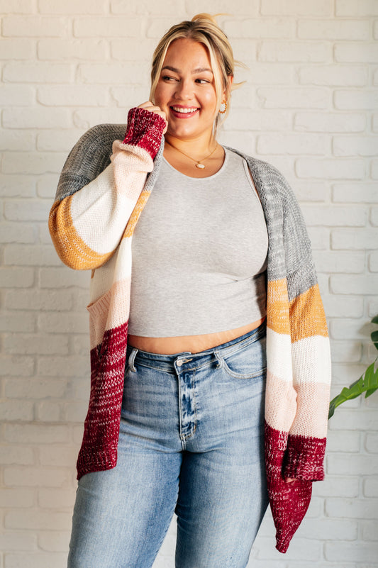 Bring The Warmth Color Block Cardigan