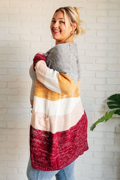 Bring The Warmth Color Block Cardigan