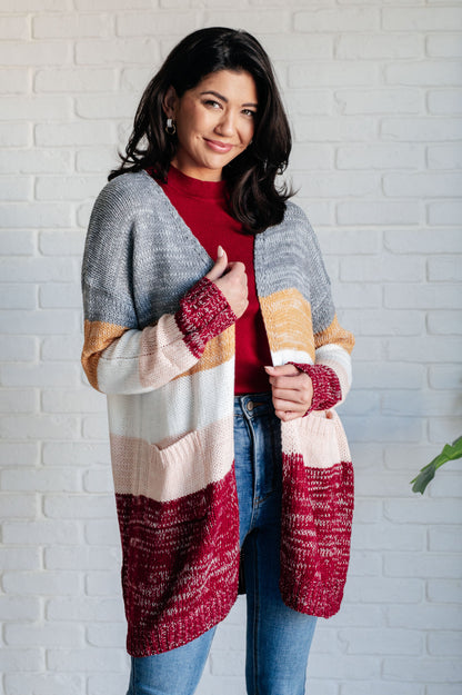 Bring The Warmth Color Block Cardigan