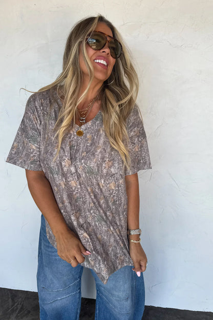 PREORDER: Joey V-Neck Washed Cotton Boyfriend Tee (Ships Week of 12/8)