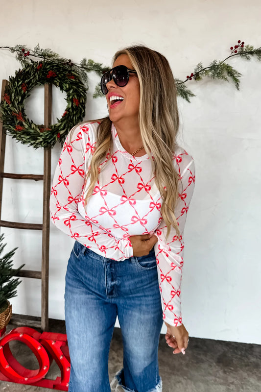 PREORDER: CHRISTMAS DRESS IT UP MESH TOPS (Ships Week of 10/27)