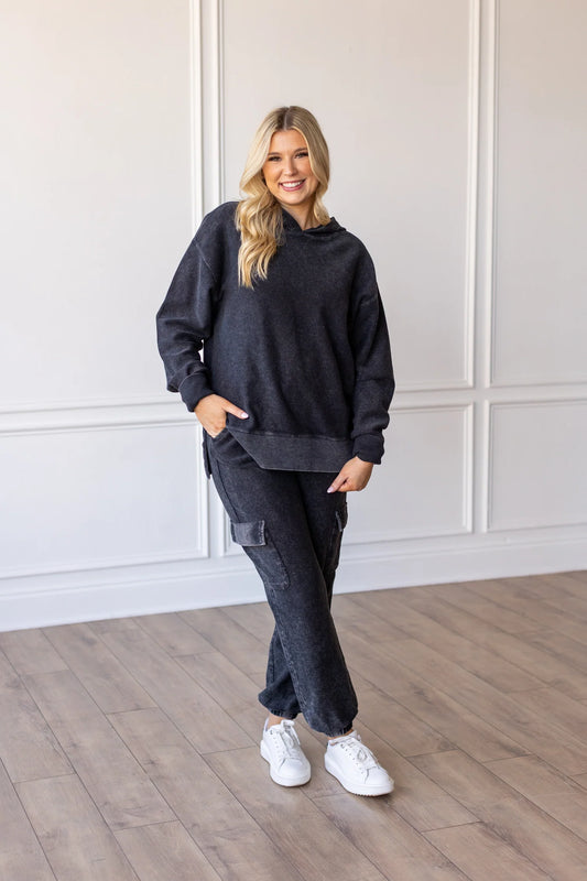 Corded Jogger - Washed Black