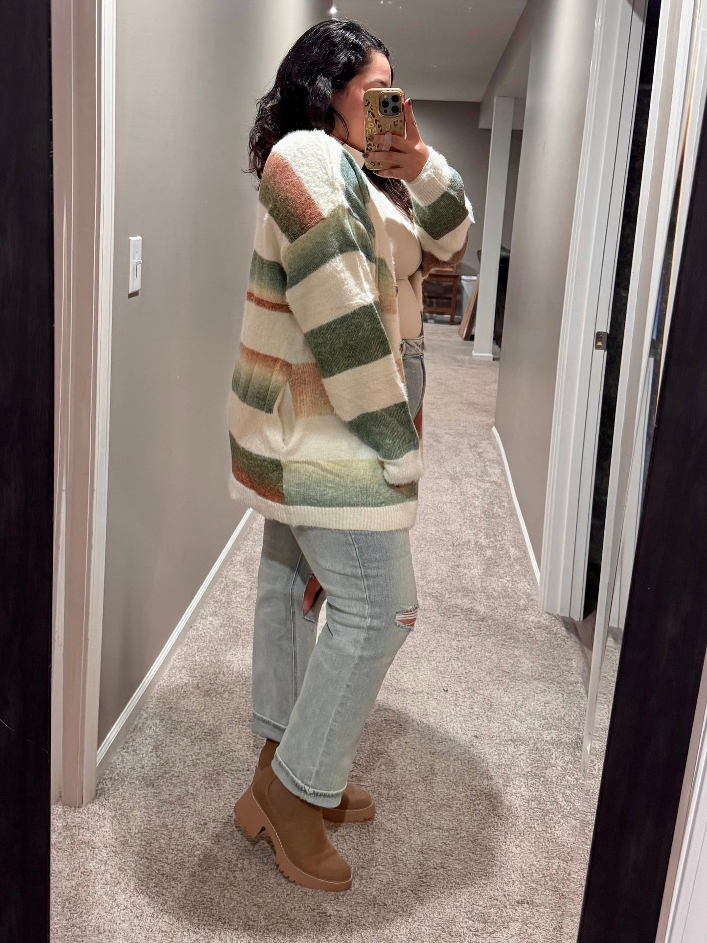 Ombre Striped Cardigan