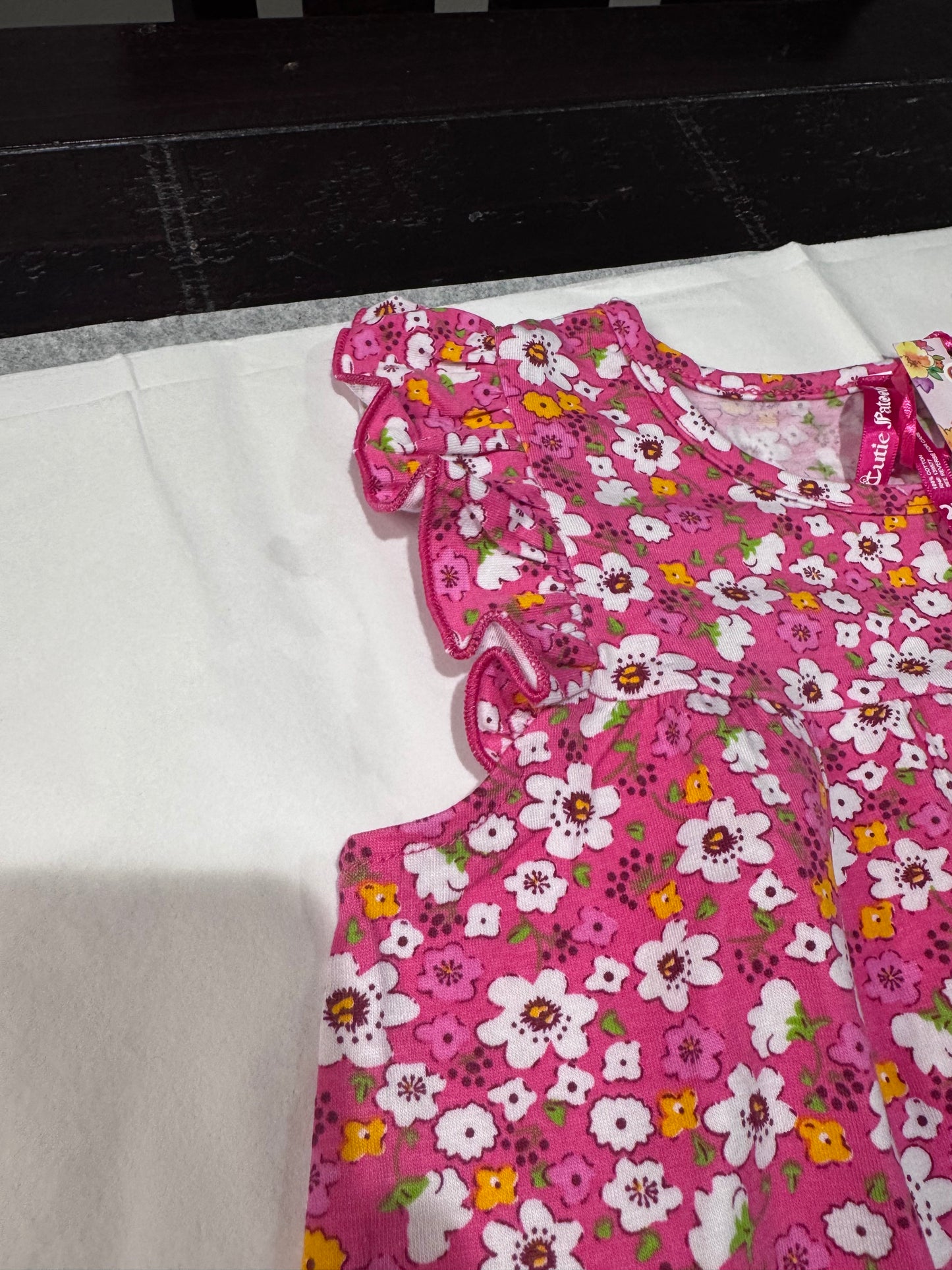 Toddlers Summer Floral Dress W/Ruffle Sleeve