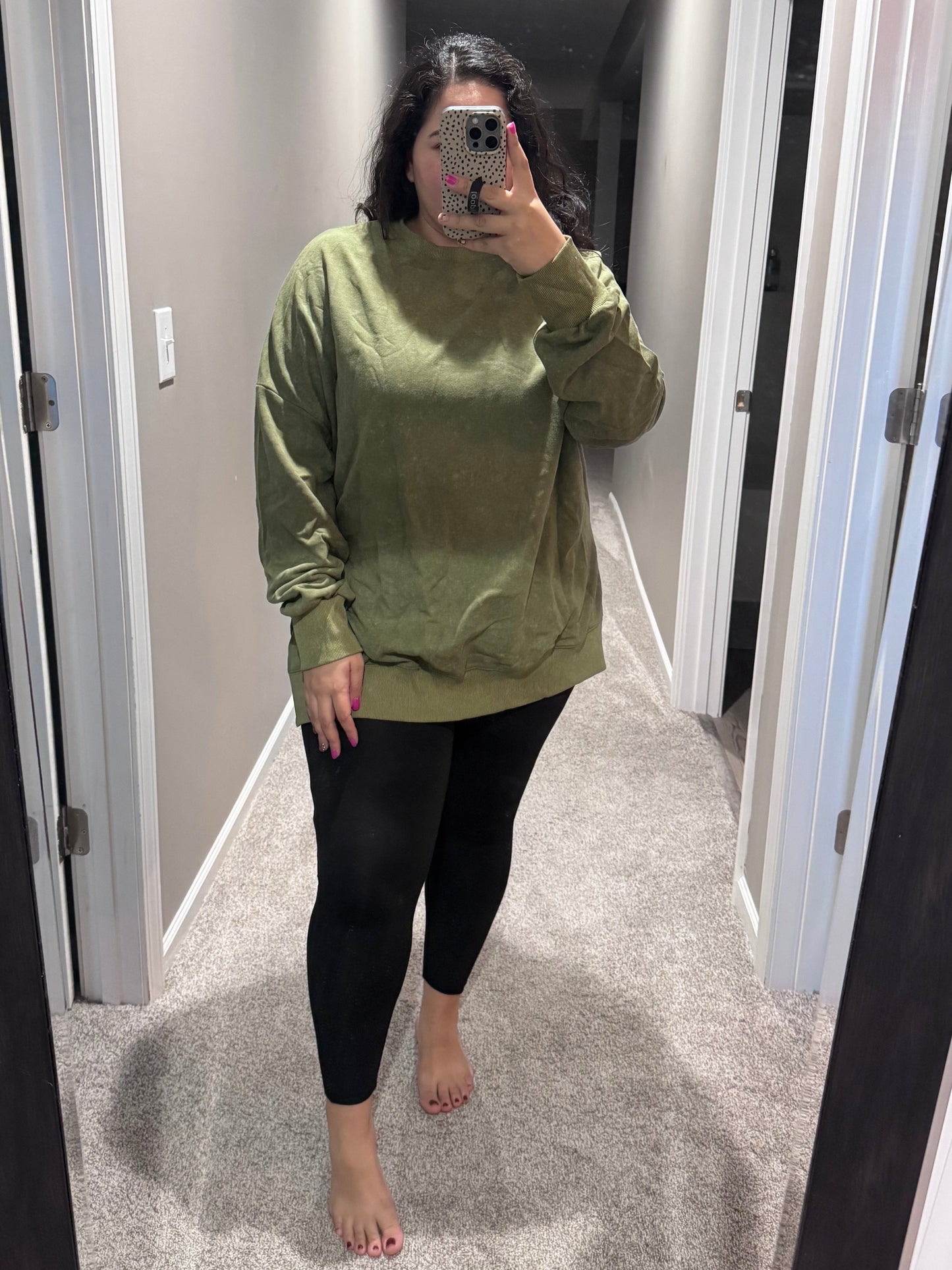 No Plain Jane Oversized Sweatshirt in Green