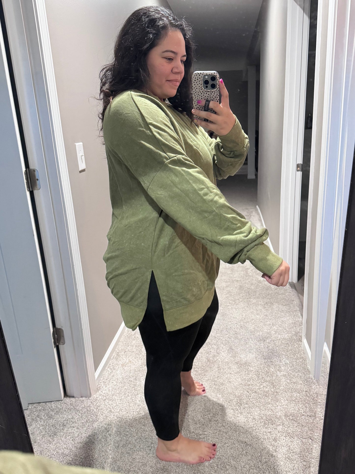 No Plain Jane Oversized Sweatshirt in Green