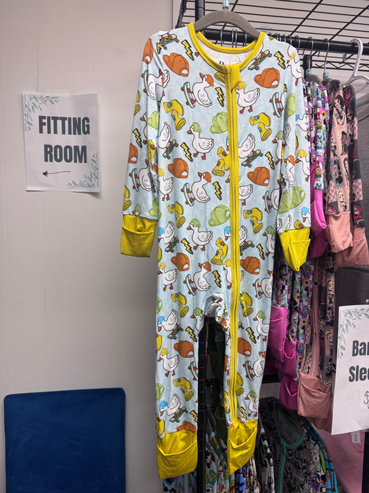 Skateboarding Duck Two Way Zip Pajamas