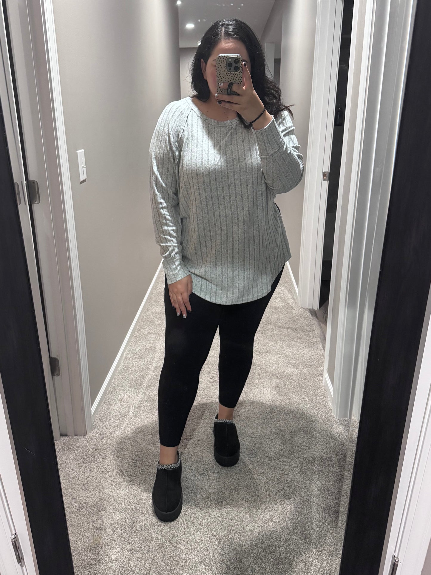 Basic Bae Full Size Ribbed Round Neck Slit T-Shirt