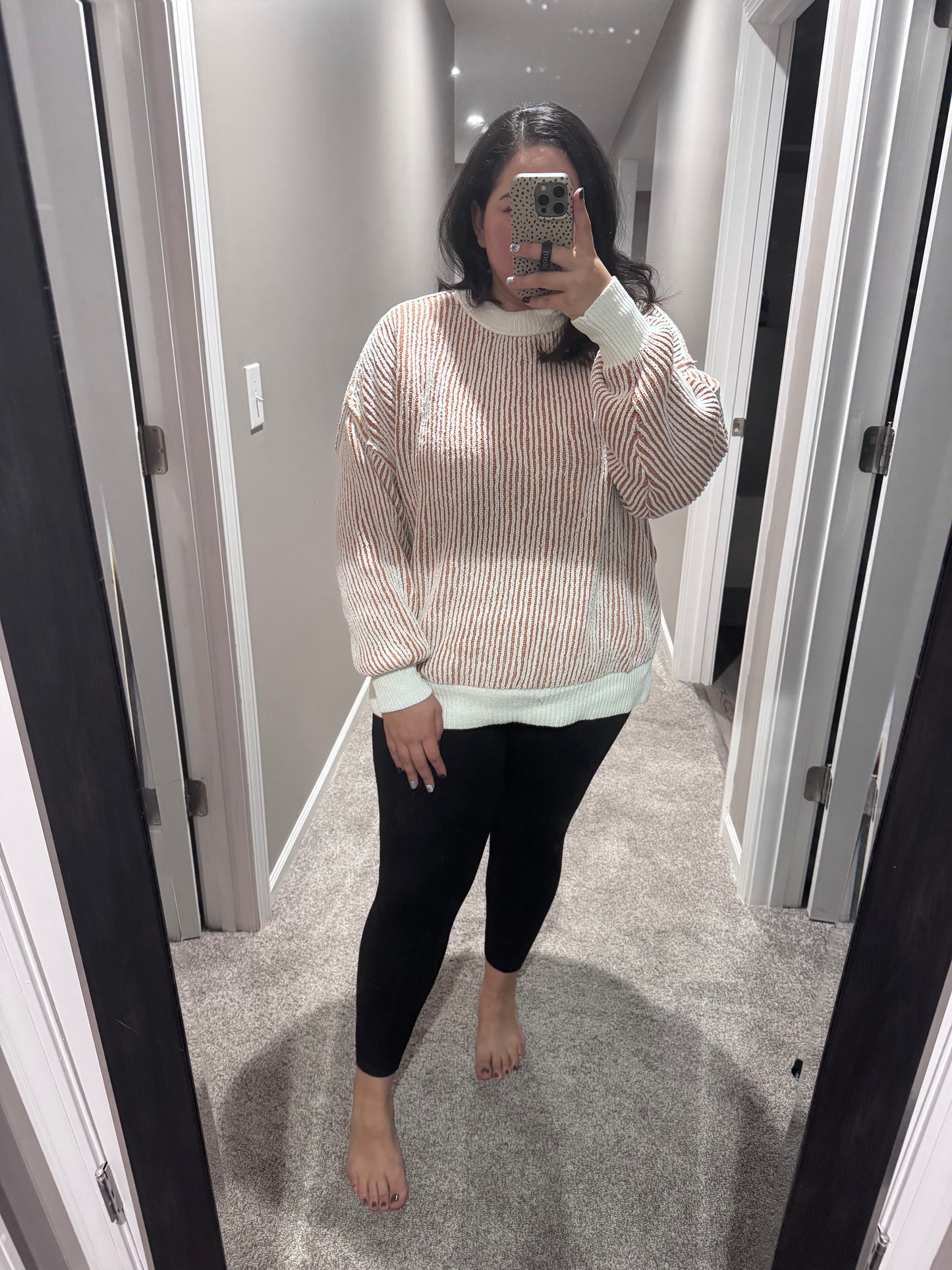 Least High Maintenance Contrast Trim Sweater