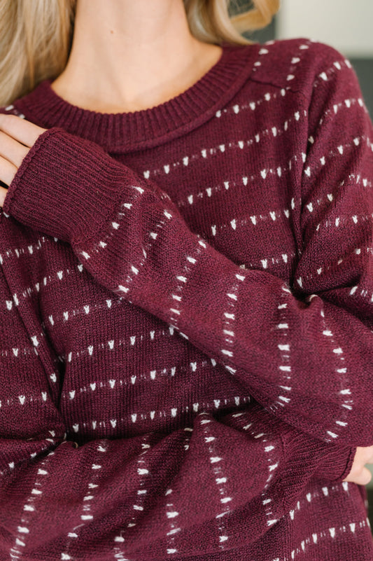 Leaves or Breeze Long Sleeve Knit Top