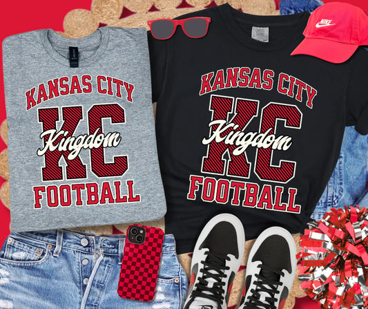 PREORDER: Kansas City Football Striped KC Kingdom Tee (Ships 2-3 Weeks)