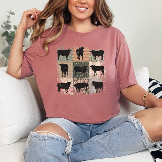 Patchwork Cows Tee
