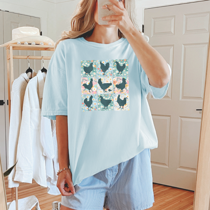 Patchwork Chickens Tee