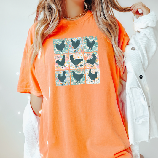 Patchwork Chickens Tee