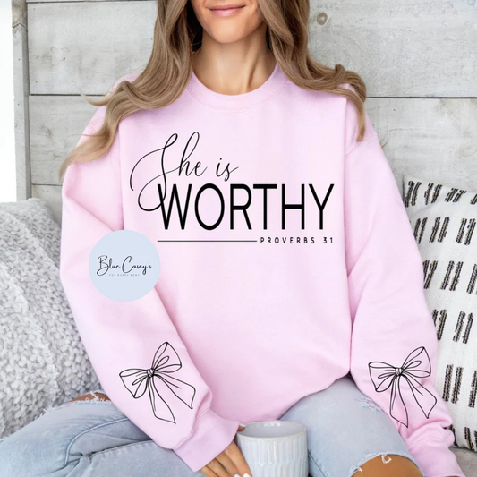 She Is Worthy Crewneck