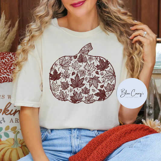 Fall Leaf Pumpkin Tee