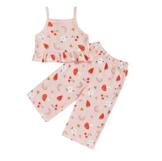 PREORDER: Rainbows and Fruit Wide Leg Set (Ships 2-5 weeks)
