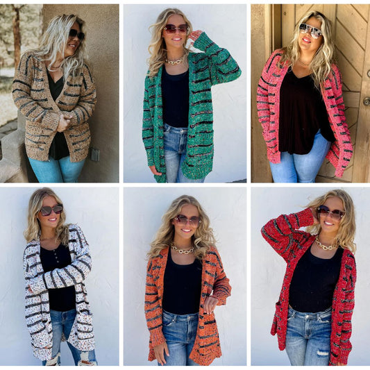 Stripe Miley Dot Cardigan In Assorted Colors