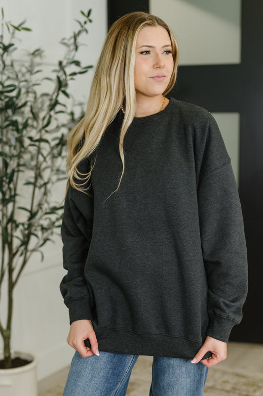 Sunday Snug Relaxed Pullover in Charcoal