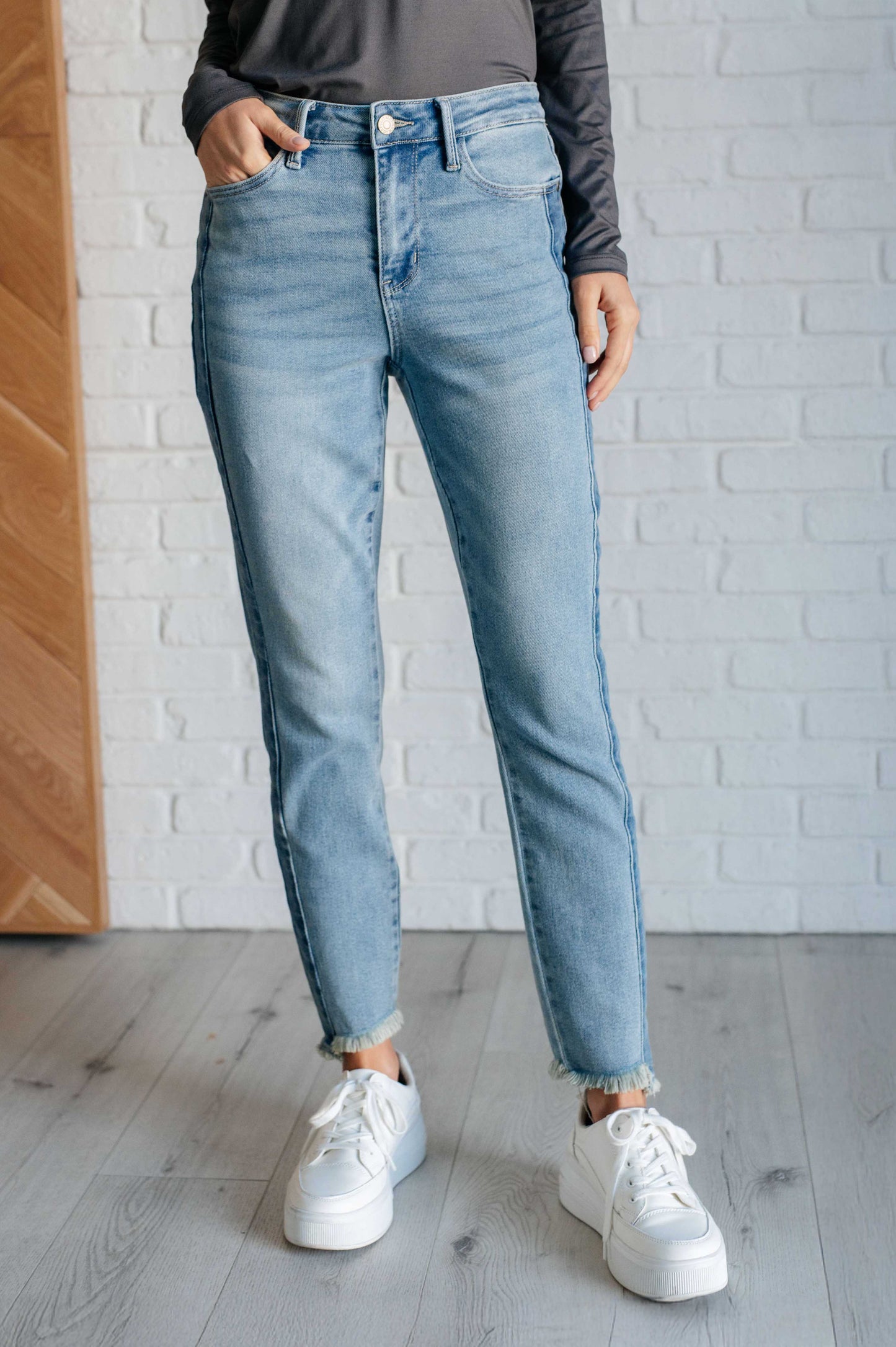 Susan High Rise Side Panel Detail Slim Jeans