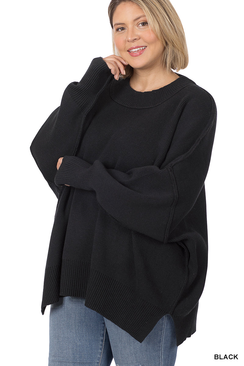 Essential Oversized Sweater - Black